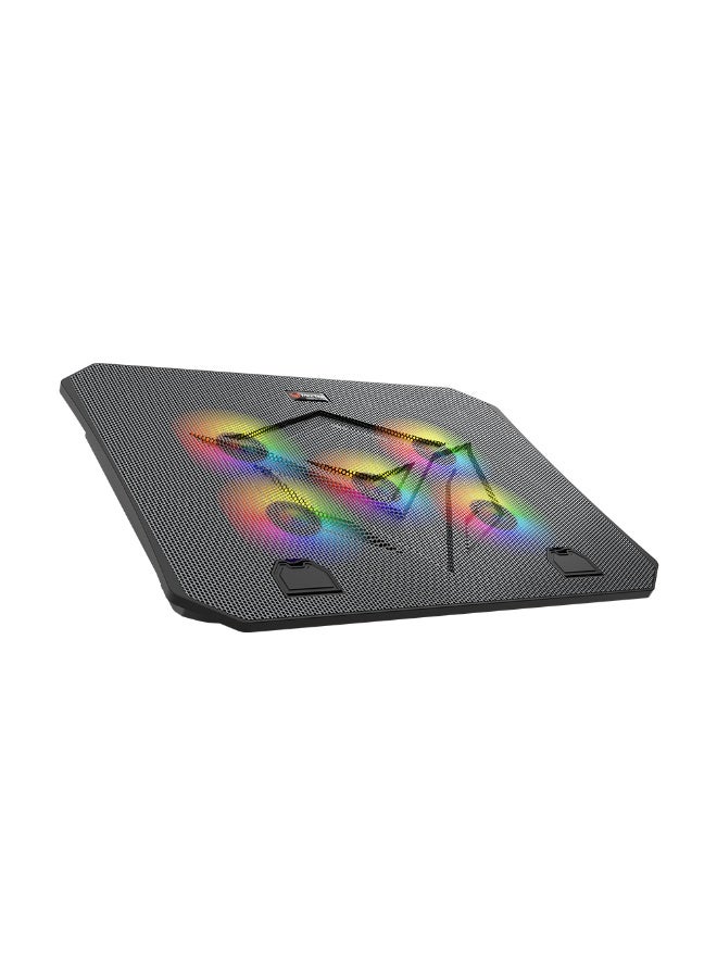 Meetion USB Wired Gaming Cooling Pad CP3030 – 5 Fans with RGB, Adjustable Inclination, 370×265×32mm - Image 1